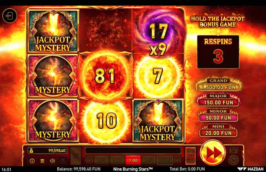 Slot 9 Burning Stars Bonus Game