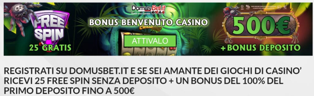 Domusbet Bonus di Benvenuto