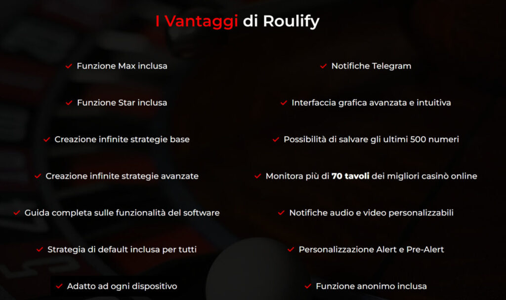 Roulify Vantaggi