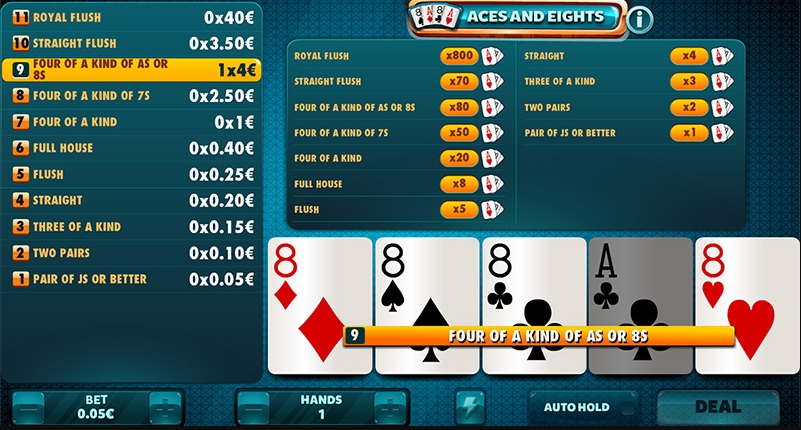 aces and eights video poker come vincere