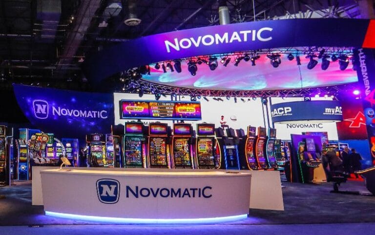 lo stand novomatic in una fiera del settore