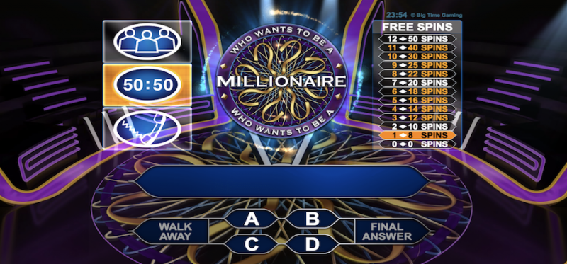 who wants to be a millionare megaways slot machine